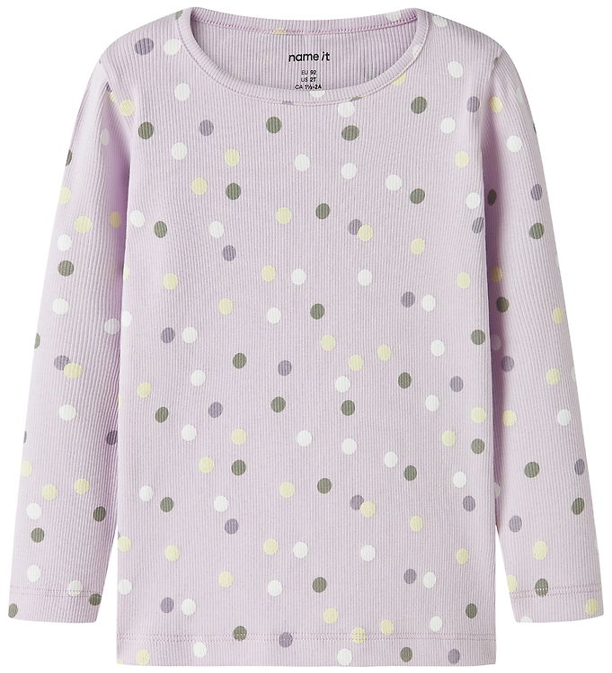 NAME IT Rib Bluse Dottia Lavender Fog