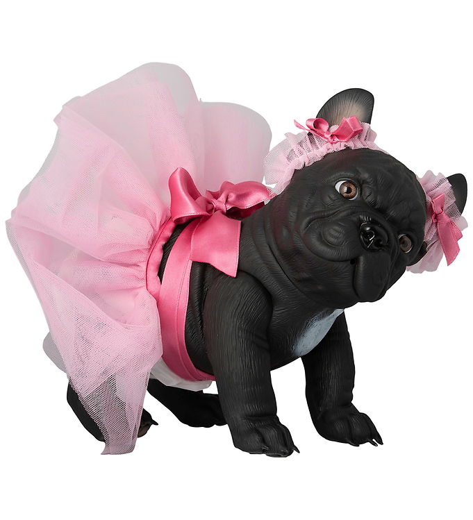 Asi Dukke - 32 cm - Lily The Bulldog - Pink Tutu With Bow