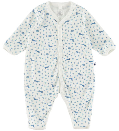 Petit Bateau Heldragt - Dors Bien Sans Pieds - Marshmallow/Bleu