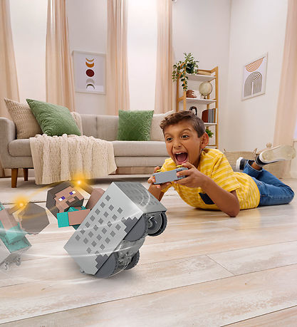 Minecraft Fjernstyret Bil - RC Steve m. Minecraft Wagon