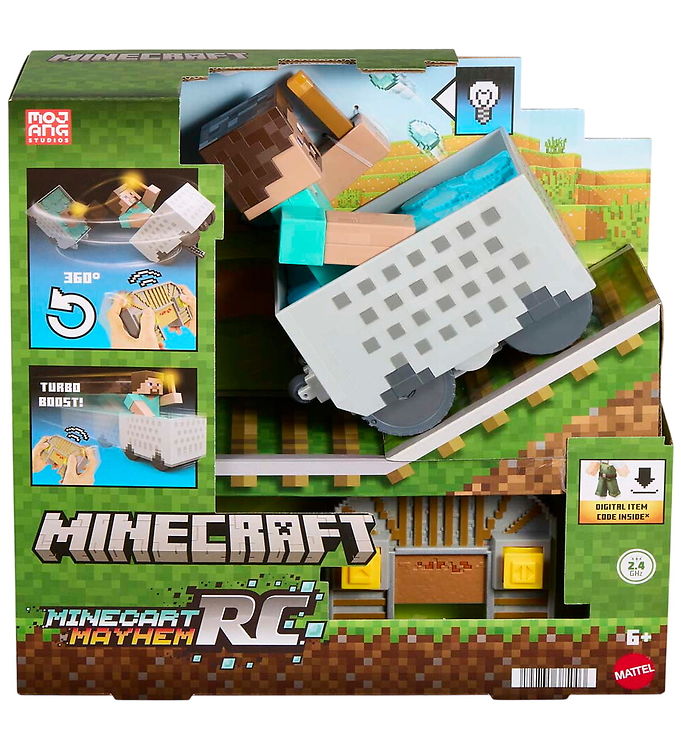 Minecraft Fjernstyret Bil - RC Steve m. Minecraft Wagon