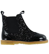 Angulus Støvler -  Black/Black Glitter/Black Elastic