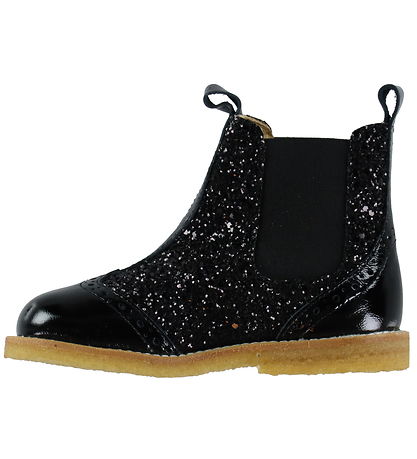 Angulus Støvler -  Black/Black Glitter/Black Elastic