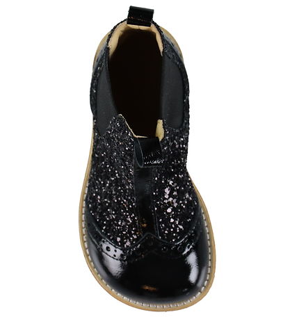 Angulus Støvler -  Black/Black Glitter/Black Elastic