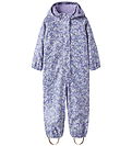 Name It Regndragt m. Fleece - PU - NmfDry10 - Lavender m. Blomst