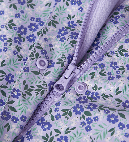 Name It Regndragt m. Fleece - NmfDry10 - AOP - Lavender