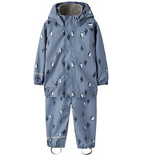 Name It Regntøj m. Seler - NmmDry10 - AOP - Country Blue