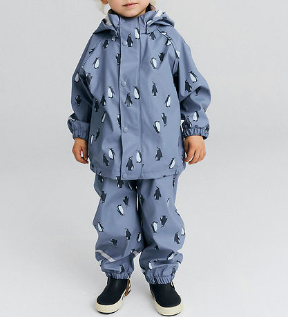 Name It Regntøj m. Seler - NmmDry10 - AOP - Country Blue