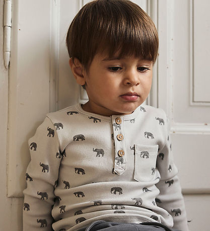 Lil Atelier Bluse - Rib - NmmLavo - Glacier Gray/Elephant