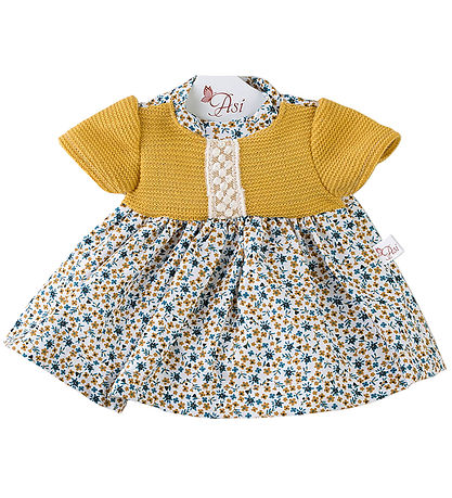 Asi Dukketøj - 36 cm - Guille - Blue/Mustard Flowers