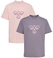 Hummel T-shirts - 2-pak - HmlJR - Gray Ridge/Pale Lilac
