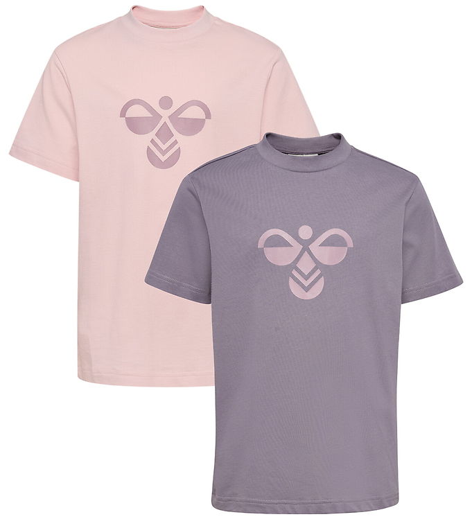 Hummel T-shirt - 2-pak - HmlJR - Gray Ridge/Pale Lilac
