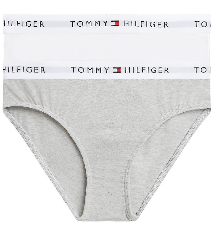 Tommy Hilfiger Trusser - 2-pak - Light Grey Heather/Hvid