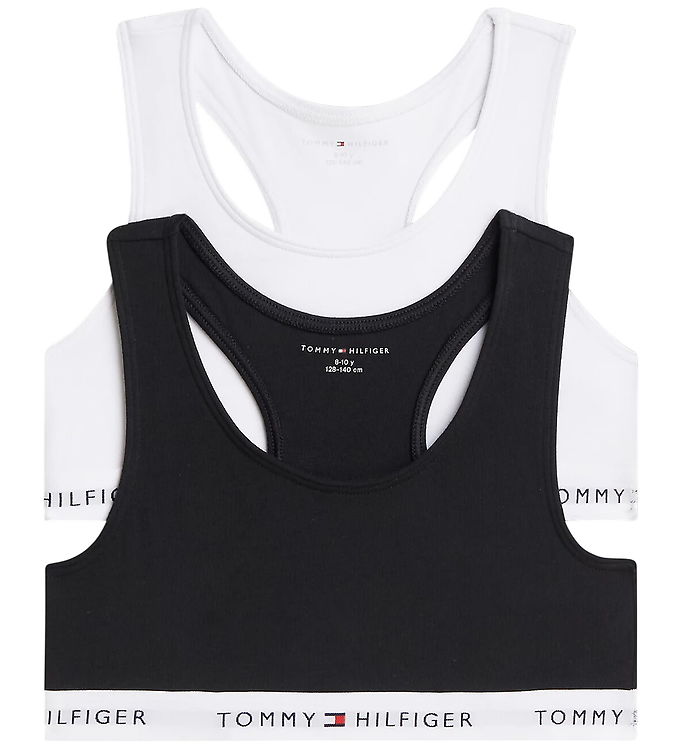 Tommy Hilfiger Toppe - 2-pak - Hvid/Sort