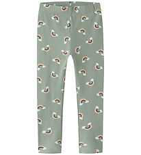 Name It Leggings - NmfVivian - AOP - Green Milieu/Rainbow