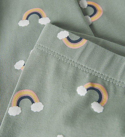 Name It Leggings - NmfVivian - AOP - Green Milieu/Rainbow