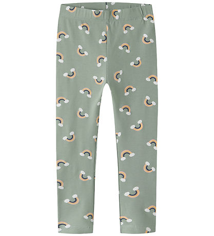 Name It Leggings - NmfVivian - AOP - Green Milieu/Rainbow