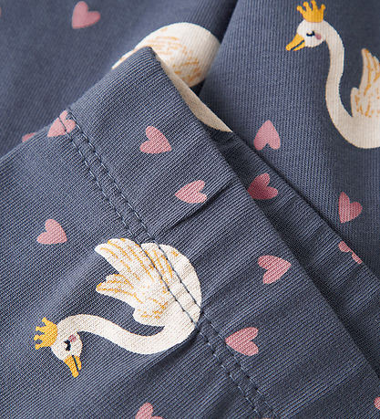 Name It Leggings - NmfVivian - AOP - Vintage Indigo/Swan Princes