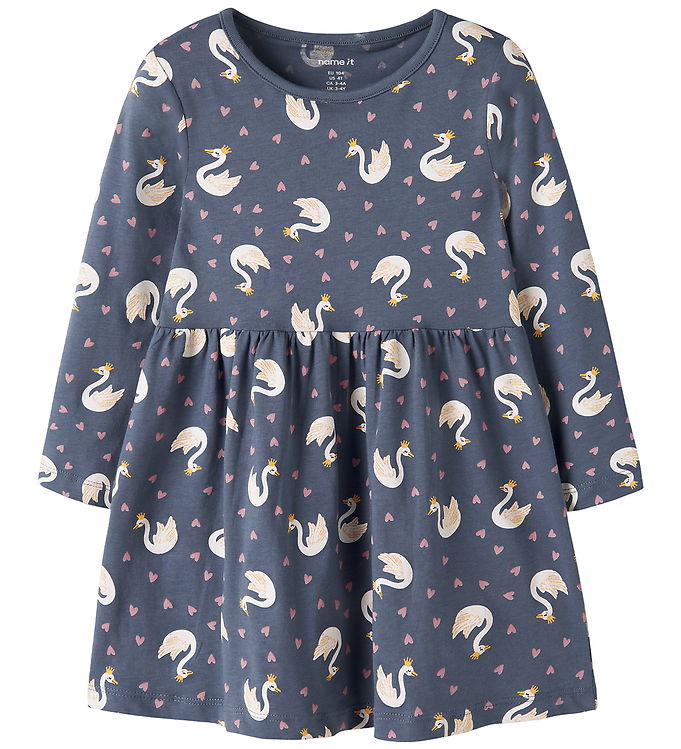 Name It Kjole - NmfVilisa - Vintage Indigo/Swan Princess