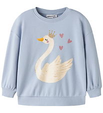 Name It Sweatshirt - Long - NmfValona - Subdued Blue/Swan Prince