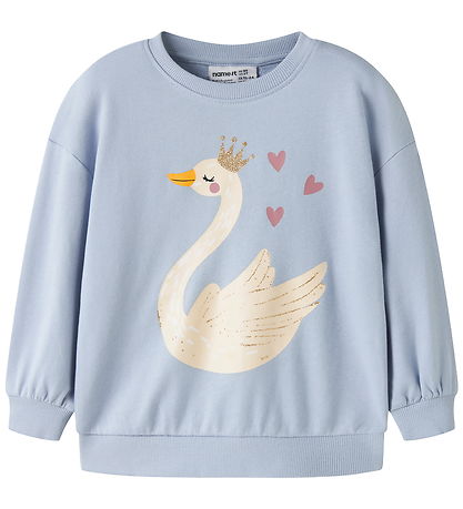 Name It Sweatshirt - Long - NmfValona - Subdued Blue/Swan Prince