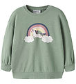 Name It Sweatshirt - Long - NmfValona - Green Milieu/Rainbow Uni