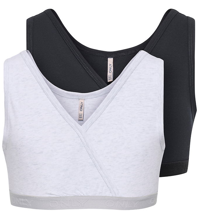 Kids Only Top - 2-pak - Noos - Light Grey Melange/Sort