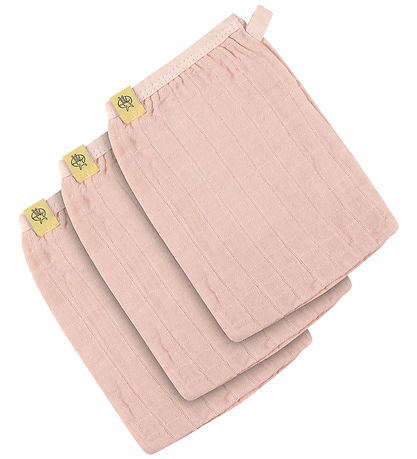 Lässig Vaskehandske - Musselin - 3-pak - Light Pink