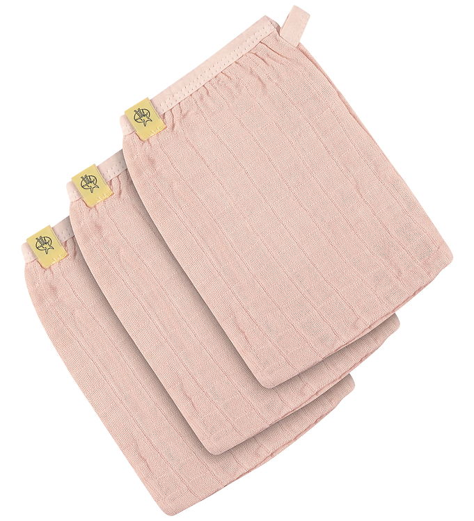 Lässig Vaskehandske - Musselin - 3-pak - Light Pink