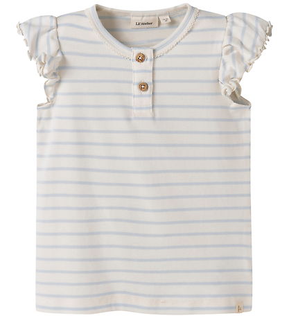 Lil' Atelier T-shirt - NmfGeo - Coconut Milk/Plein Air