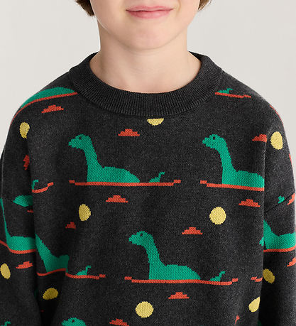 Bobo Choses Bluse - Strik - Lake Monster - Dark Heather Grey