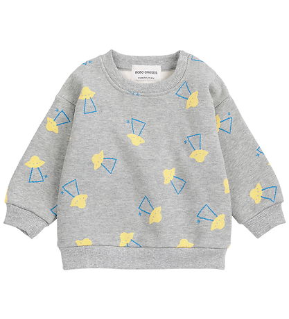 Bobo Choses Sweatshirt - Pixel Abduction - Light Heather Grey