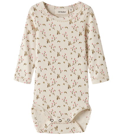 Lil Atelier Body l/æ - Rib - NbfLago - Turtledove/Rose Flower
