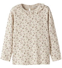 Lil Atelier Bluse - Rib - NmfLago - Turtledove/Rose Flower
