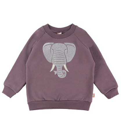 DYR-Cph Sweatshirt - Dyrbellow - Grey Plum Elefant m. Glitter