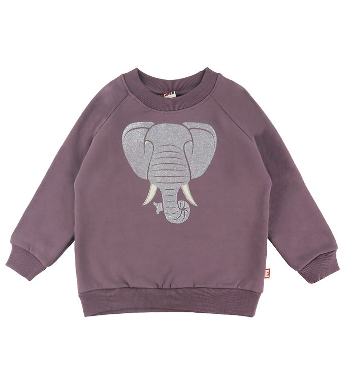 DYR-Cph Sweatshirt - Dyrbellow - Grey Plum Elefant m. Glitter