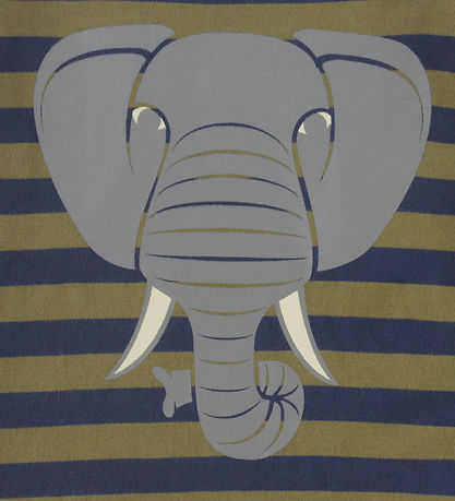 DYR Bluse - DyrShedding - Dark Olive/Dark Navy m. Elefant