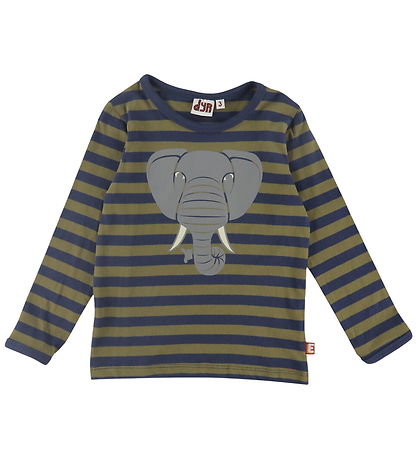DYR Bluse - DyrShedding - Dark Olive/Dark Navy m. Elefant