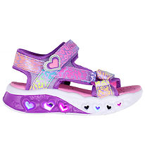 Skechers Sandaler m. Lys - Flutter Hearts - Lavender/Multi Skechers Sandaler m. Lys - Flutter Hearts - Lavender/Multi
