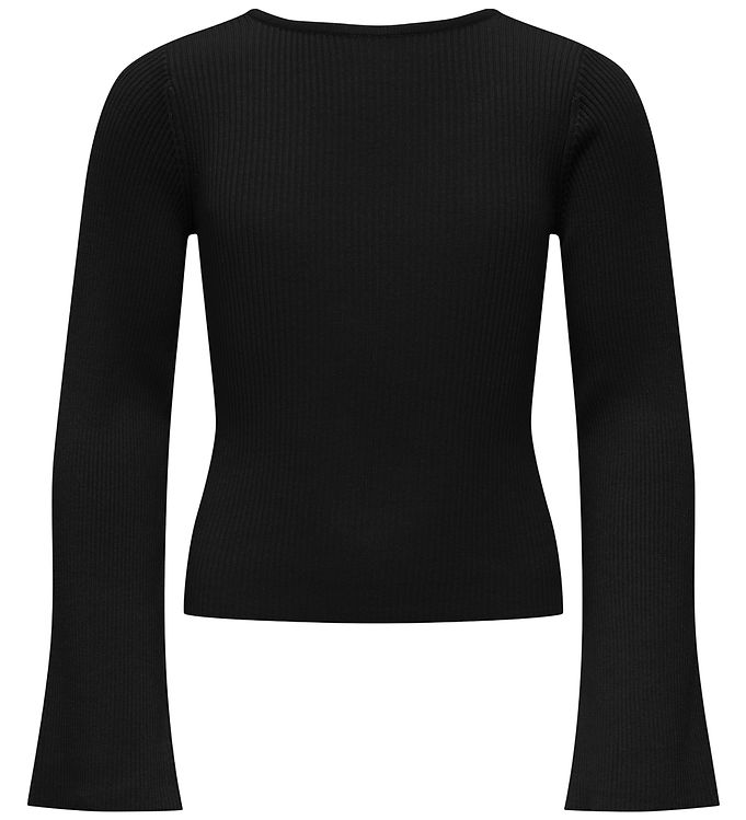 Kids Only Bluse - Viskose - Rib - Vendbar - KogNatasja - Sort