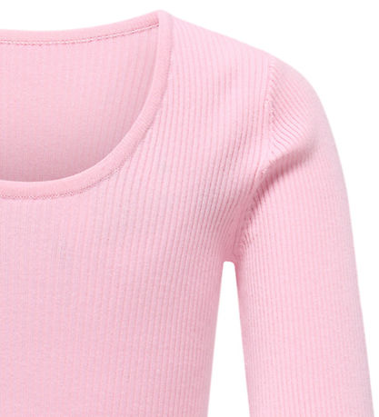 Kids Only Bluse - Viskose - Rib - Vendbar - KogNatasja - Pink La