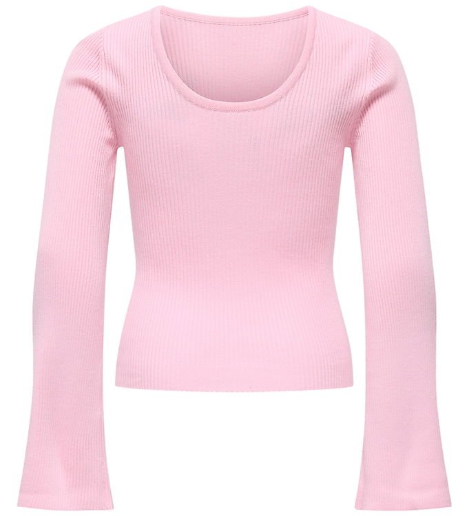 Kids Only Bluse - Viskose - Rib - Vendbar - KogNatasja - Pink La