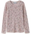 Name It Bluse - Uld - NkfWang - Violet Ice/Flowers + Leaves