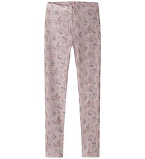 Name It Leggings - Uld - NkfWang - Violet Ice/Flowers + Leaves