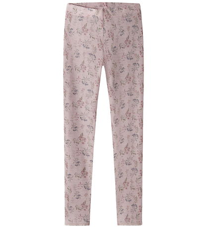 Name It Leggings - Uld - NkfWang - Violet Ice/Flowers + Leaves
