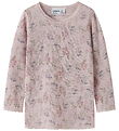 Name It Bluse - Uld - NmfWang - Violet Ice/Flowers + Leaves