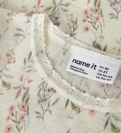 Name It Bluse - Uld - NmfWang - Snow White/Flowers + Leaves