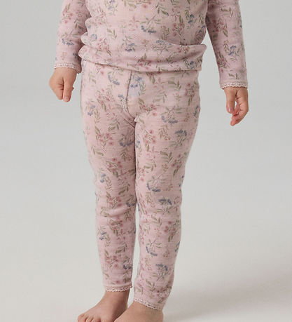 Name It Leggings - Uld - NmfWang - Violet Ice/Flowers + Leaves