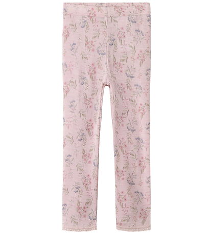 Name It Leggings - Uld - NmfWang - Violet Ice/Flowers + Leaves