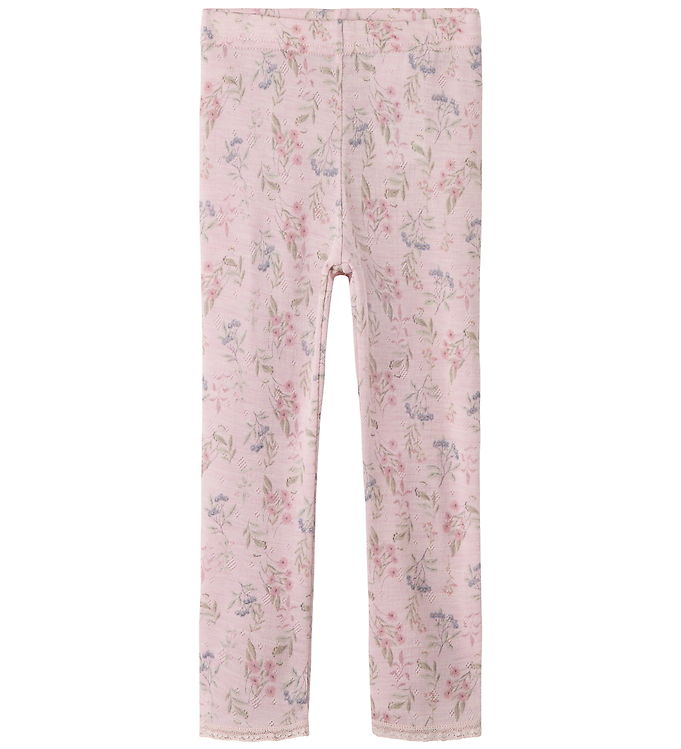 Name It Leggings - Uld - NmfWang - Violet Ice/Flowers + Leaves